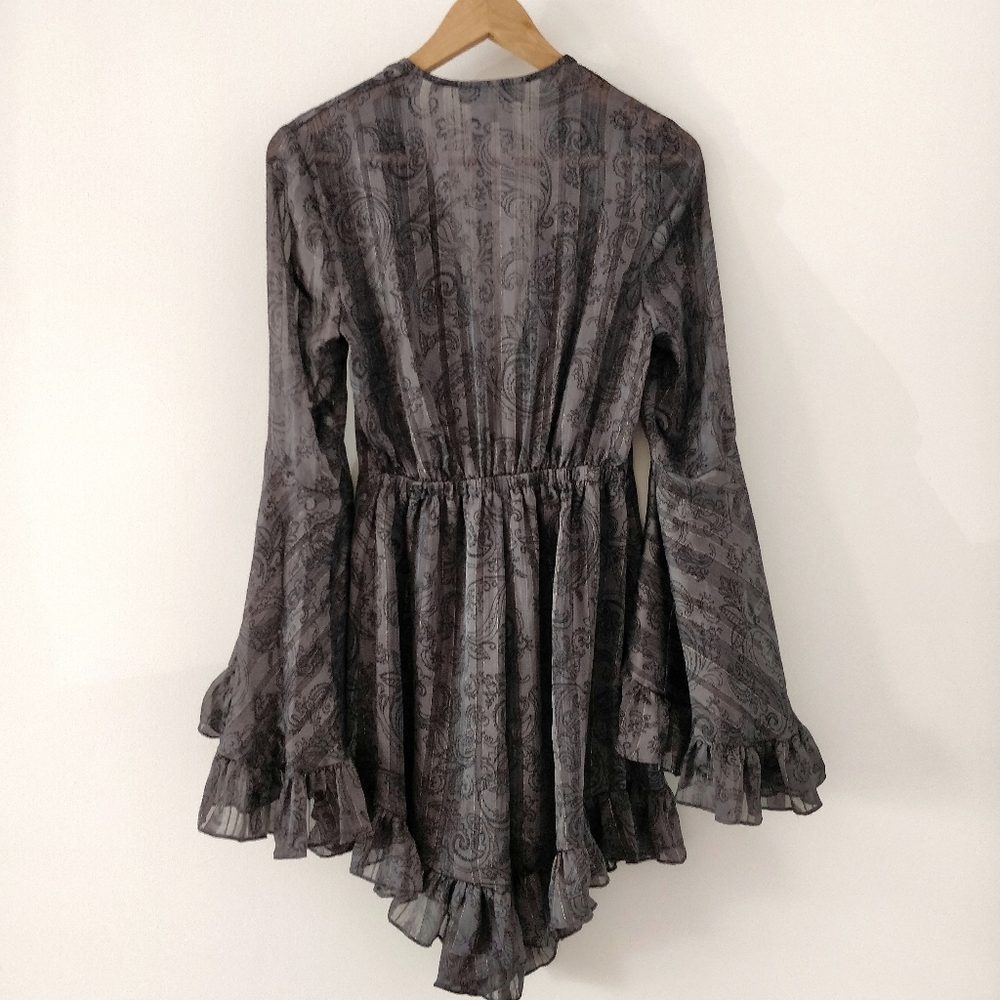 Shona Joy Marea Flared Sleeve Playsuit sz 2 - Picture 4 of 10
